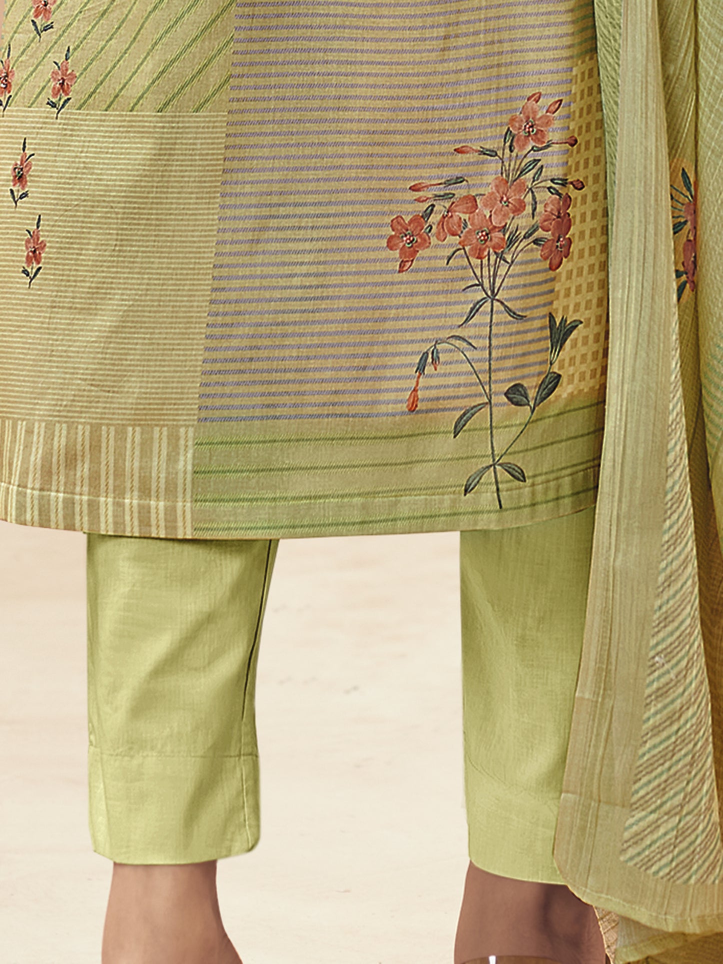 DITYA Tranquil Green Pure Cotton Suits Set