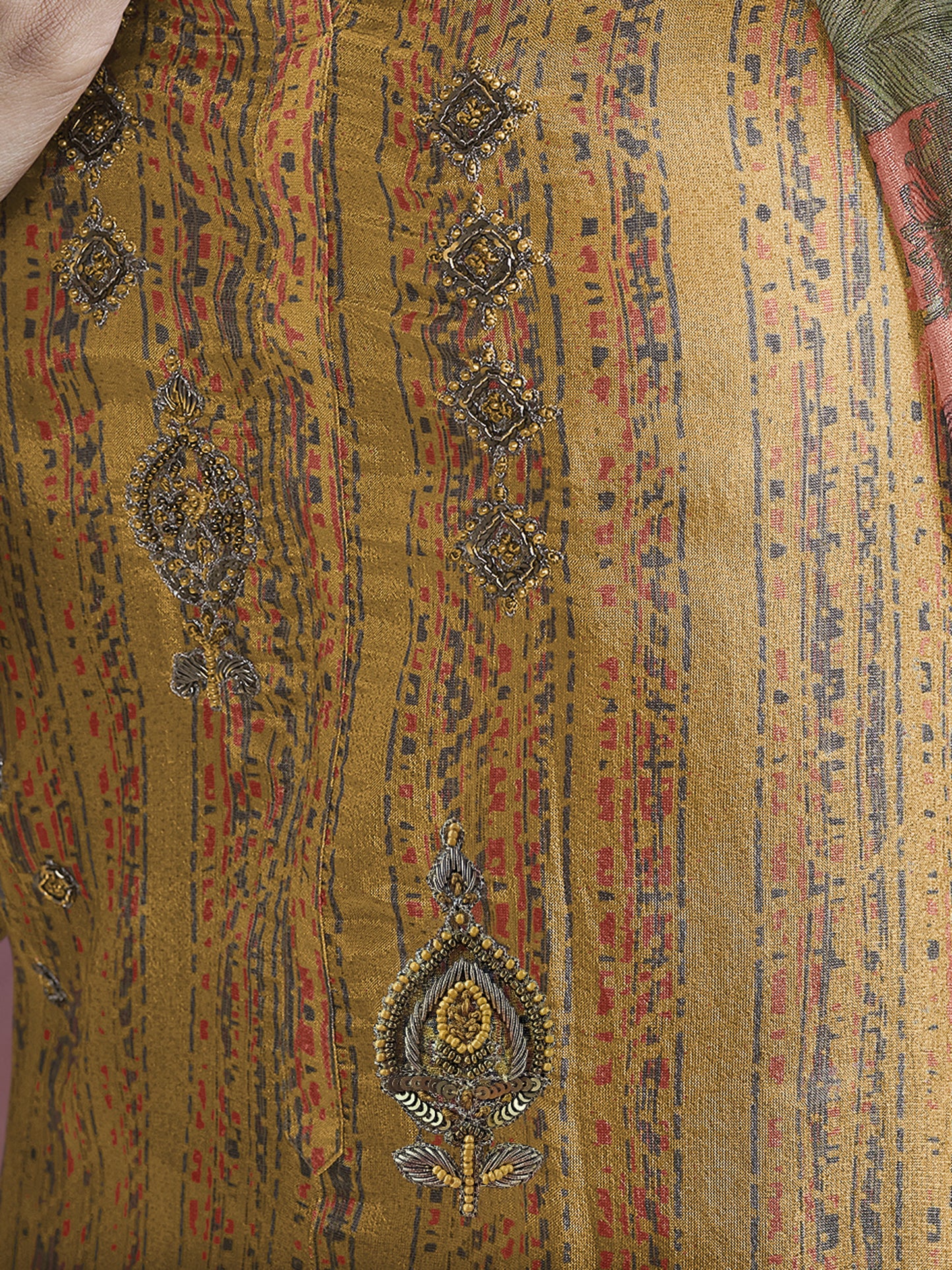 ROOP Radiant Yellow Pure Shimmer Tissue Suit Set with Exquisite Handwork & Elegant Embroidery