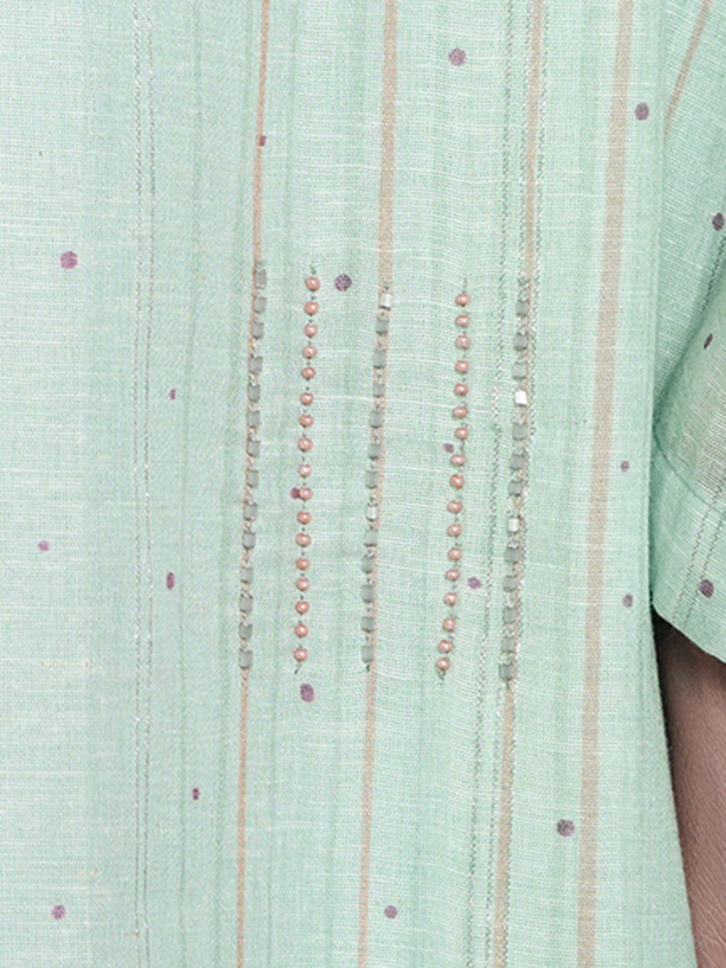 Lakeer Light Green Pure Viscose Linen Unstitched Set with Exquisite Fancy Handwork