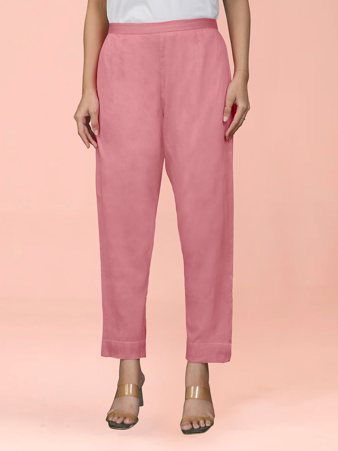 Metallic Pink Cotton Satin Bottom