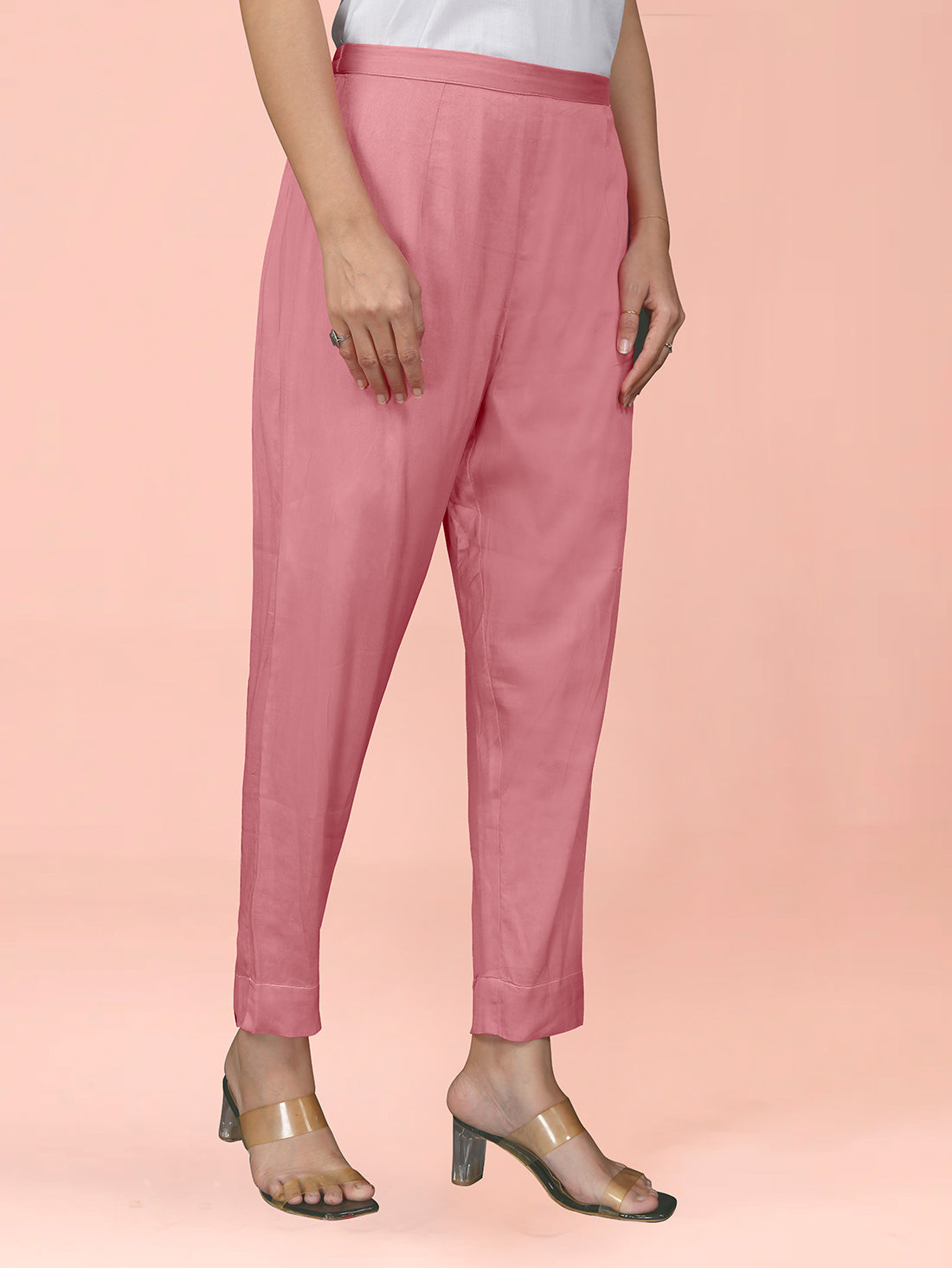 Metallic Pink Cotton Satin Bottom