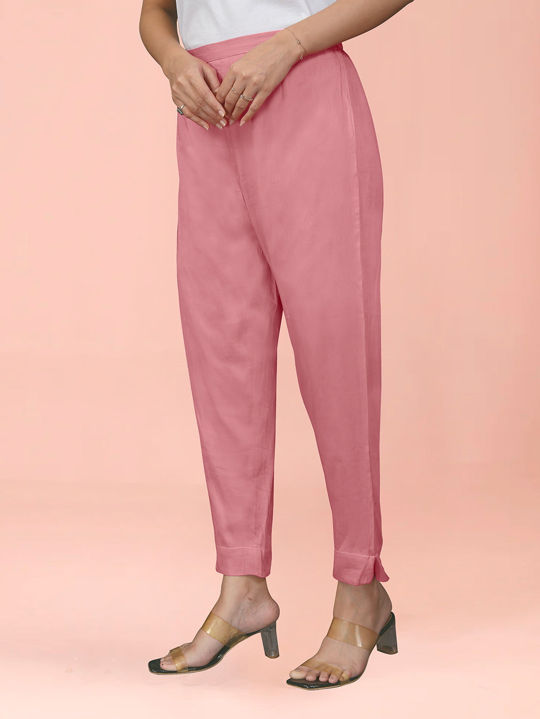 Metallic Pink Cotton Satin Bottom