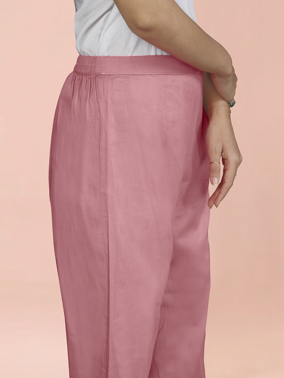 Metallic Pink Cotton Satin Bottom