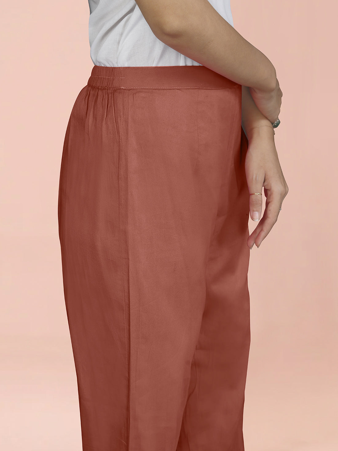 Metallic Orange Cotton Satin Bottom