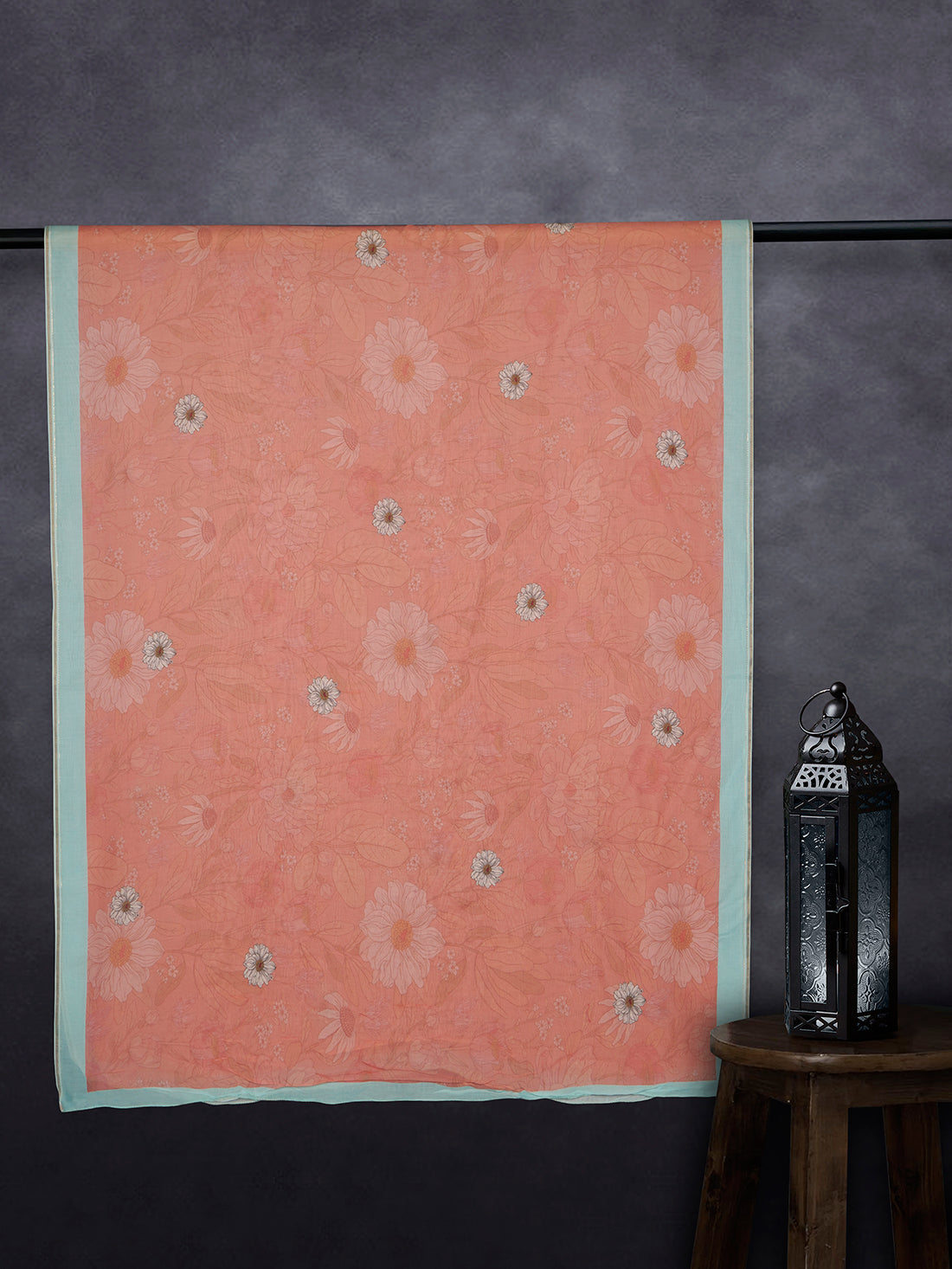 Premium Cotton Muslin Base Dupatta Rust Firoji