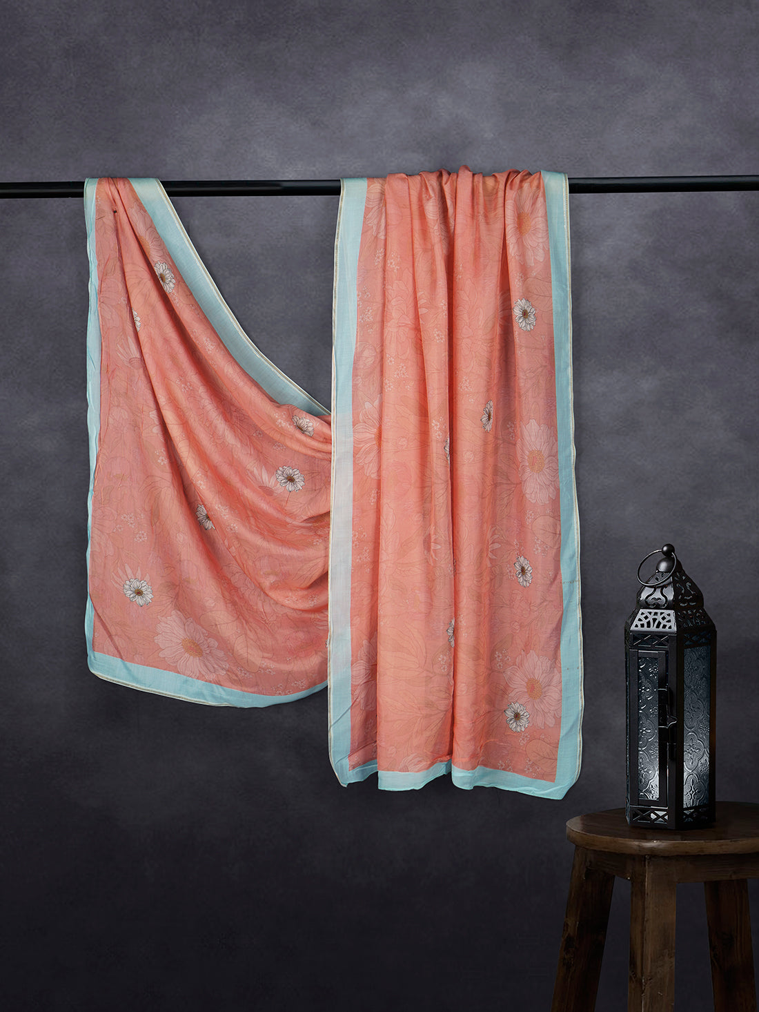 Premium Cotton Muslin Base Dupatta Rust Firoji