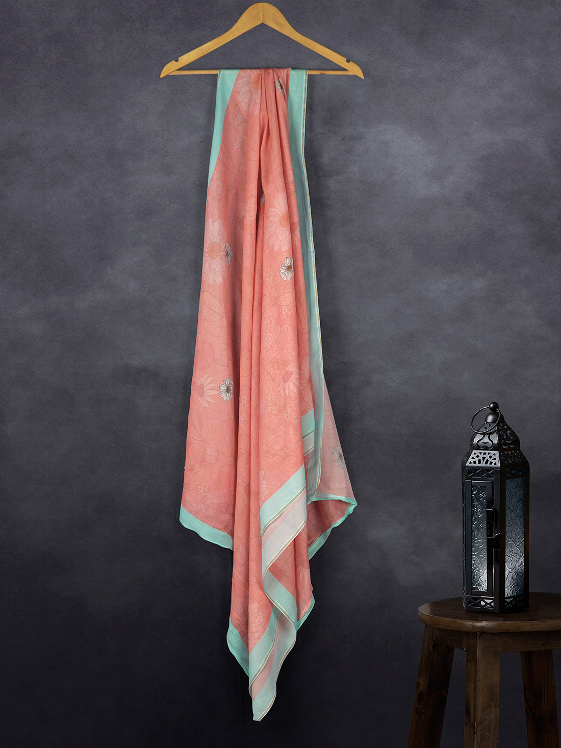 Premium Cotton Muslin Base Dupatta Rust Firoji
