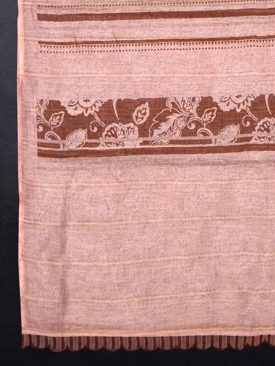 Elegant Linen Fancy Dupatta Peach