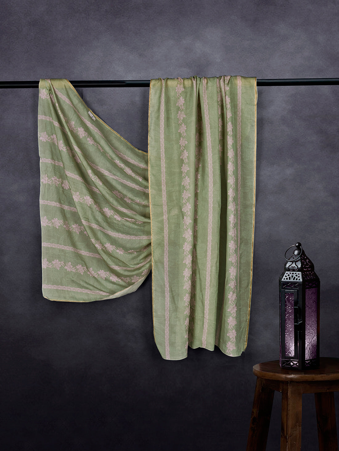 Premium Cotton Muslin Base Dupatta Dusty Green