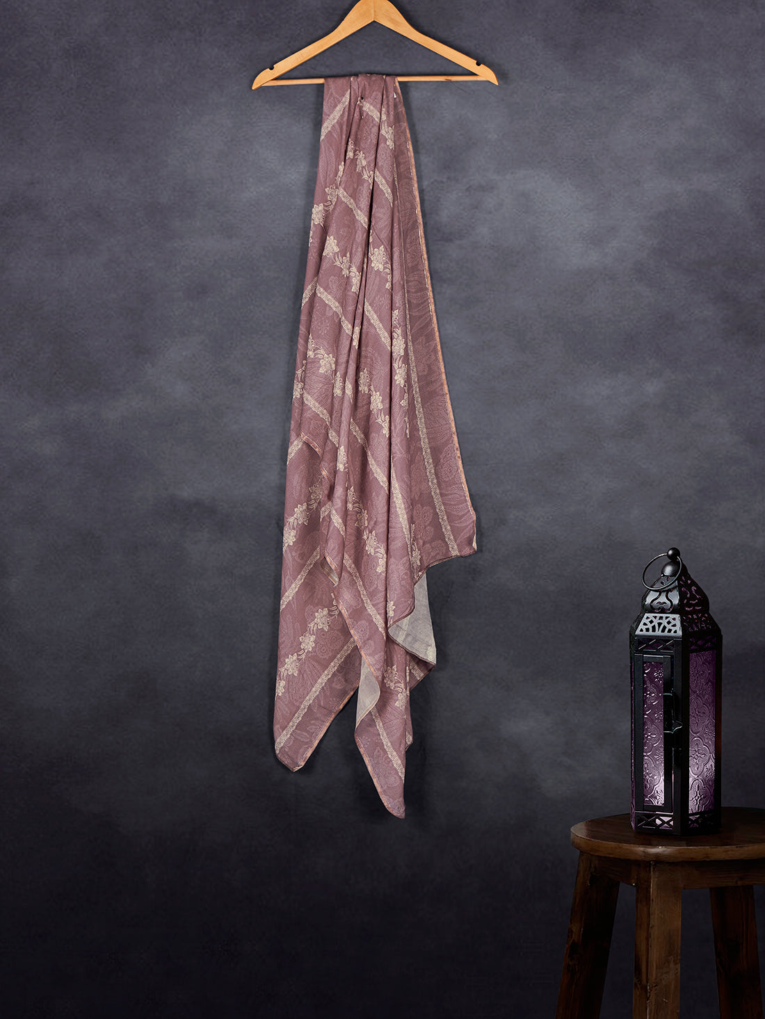 Premium Cotton Muslin Base Dupatta Dusty Wine