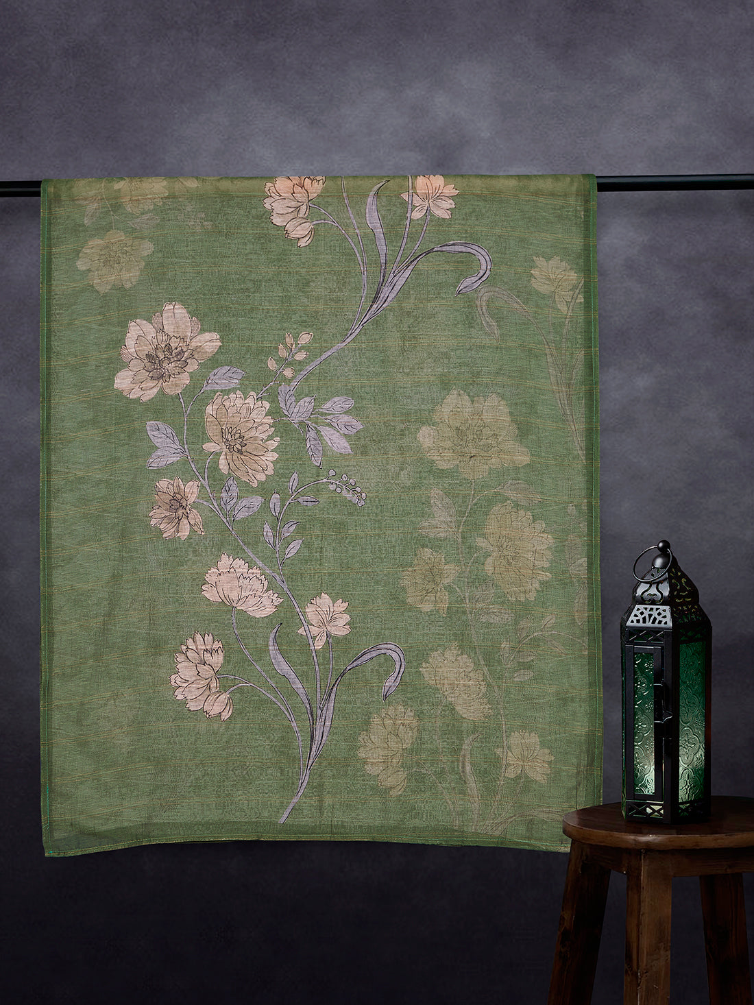 Elegant Linen Fancy Dupatta Light Green