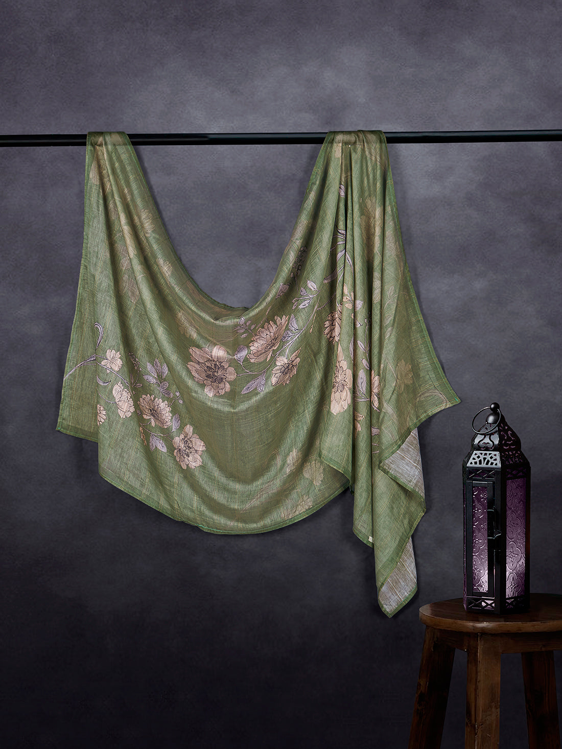 Elegant Linen Fancy Dupatta Light Green