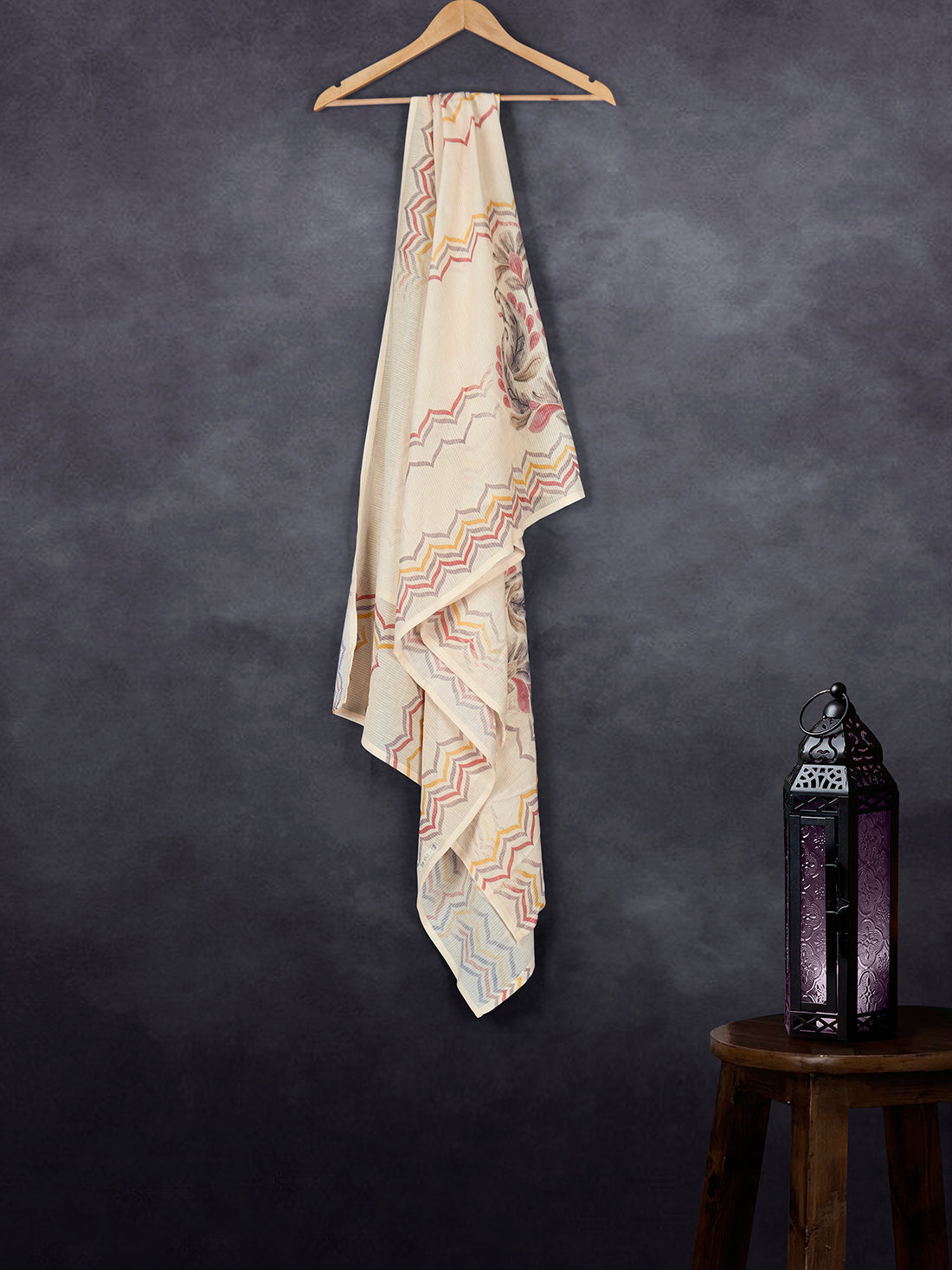 Stylish Cotton Print Fancy Dupatta Peach