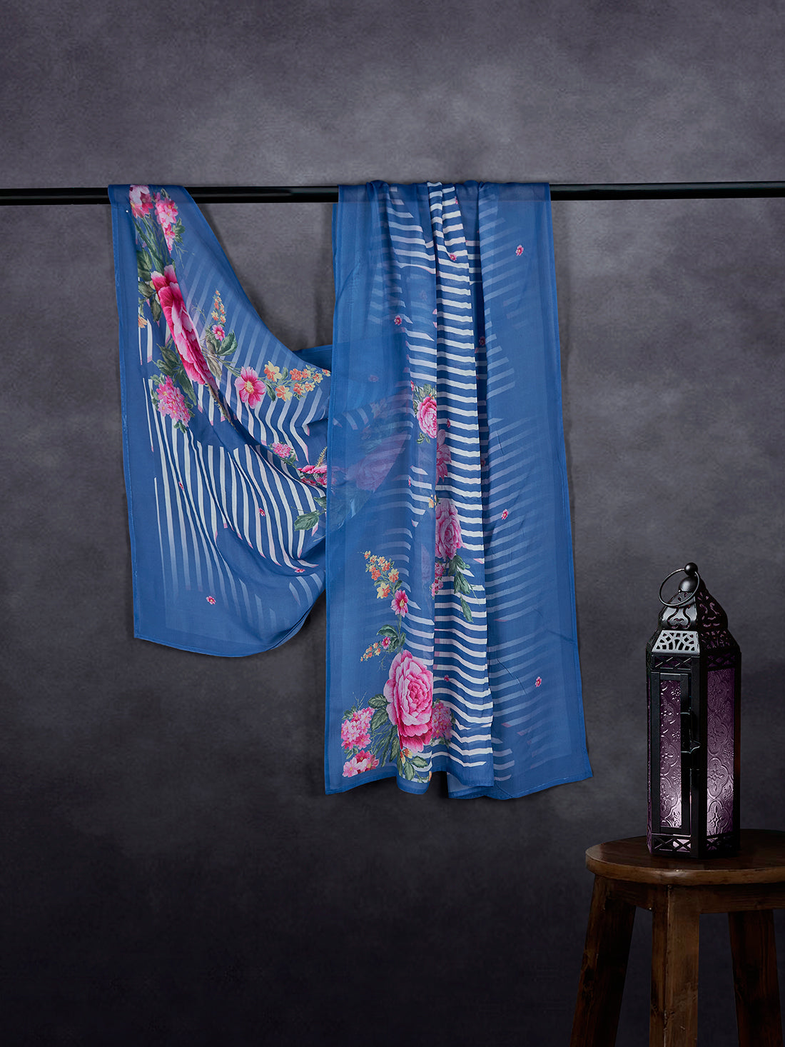 Luxe Organza Base Dupatta Blue