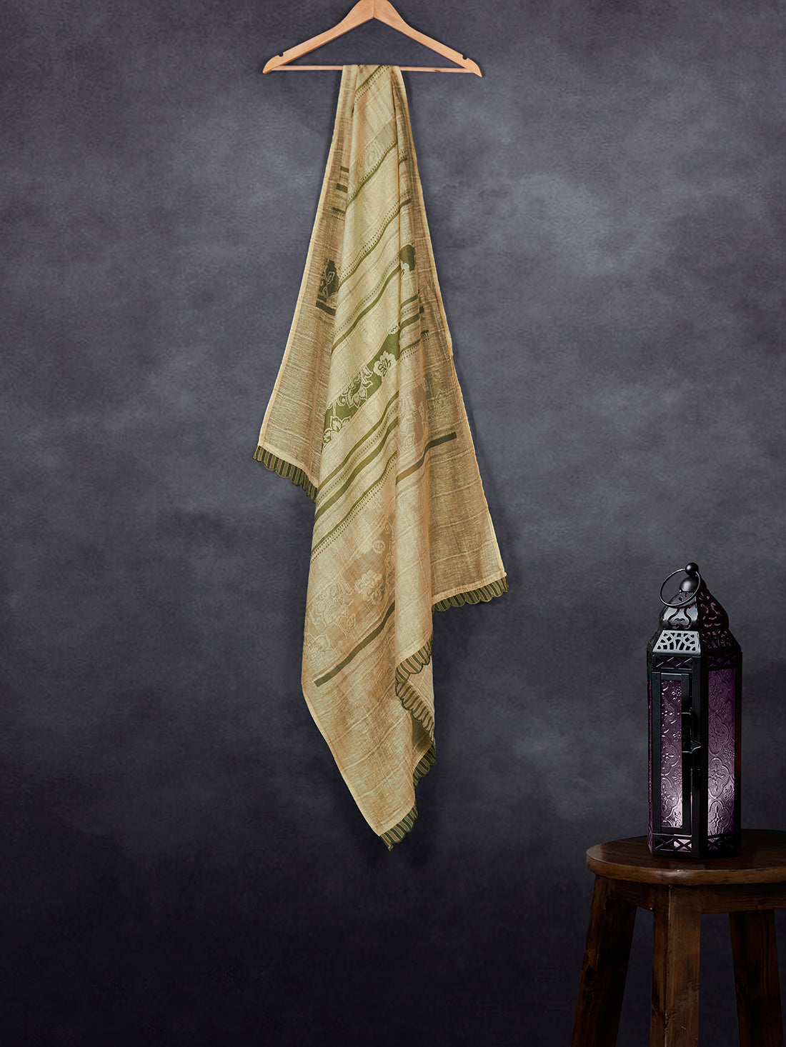 Stylish Cotton Print Fancy Dupatta Grey