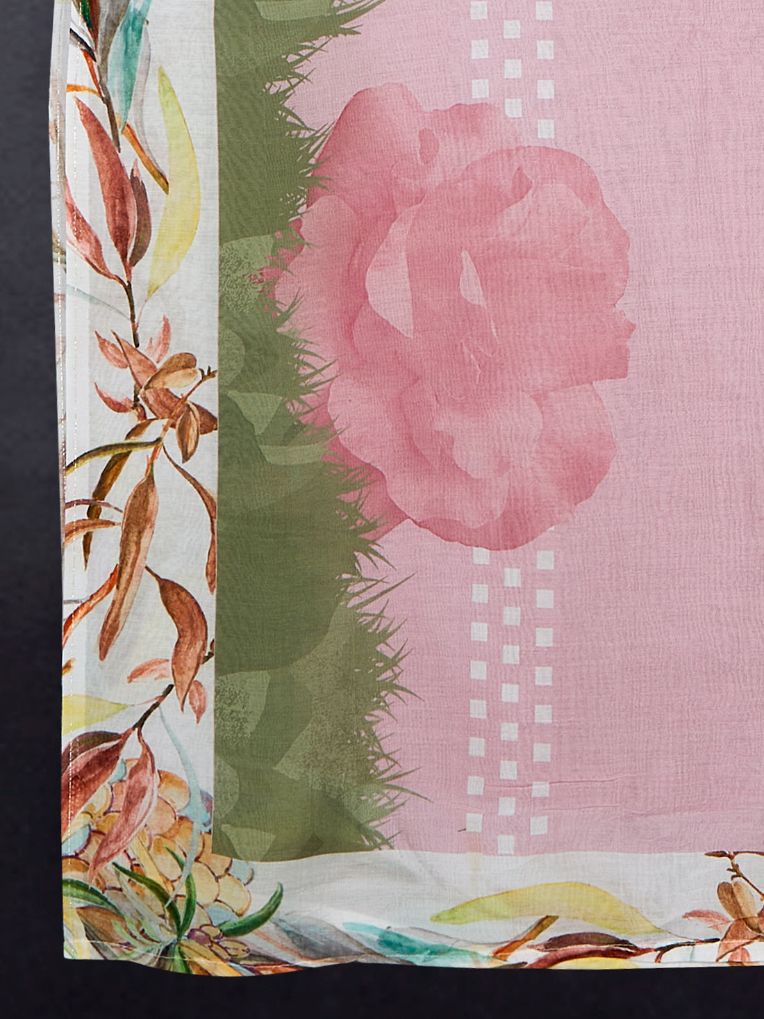 Premium Cotton Muslin Base Dupatta White Gtreen