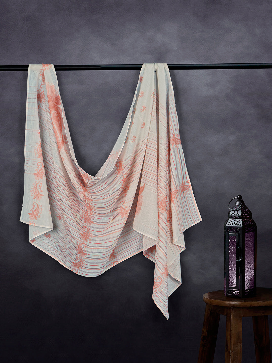 Elegant Linen Fancy Dupatta White