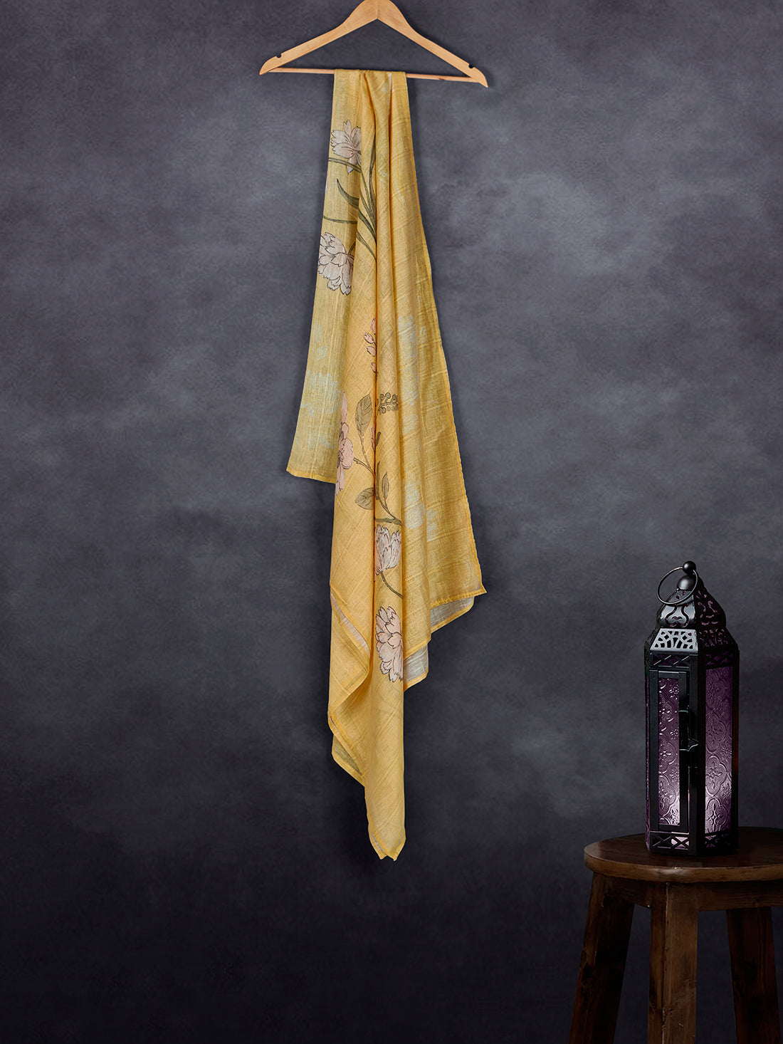 Elegant Linen Fancy Dupatta Yellow