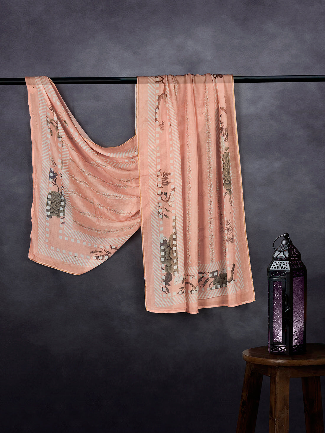 Premium Cotton Muslin Base Dupatta Chiku