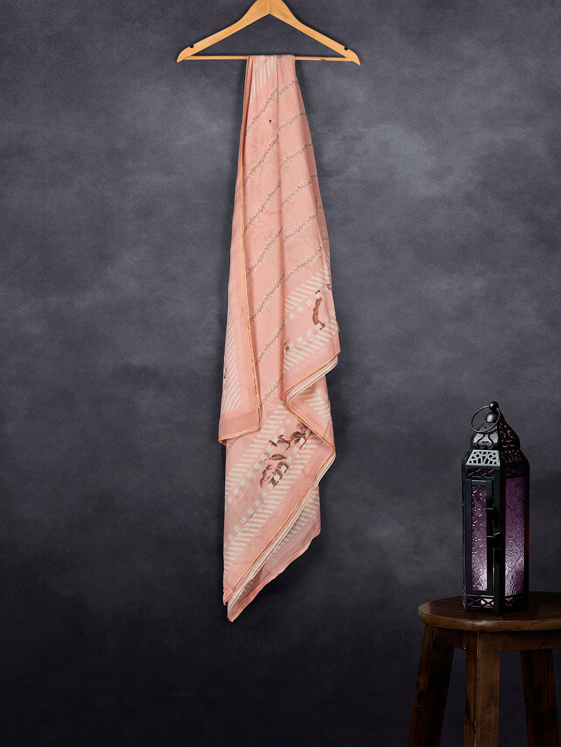 Premium Cotton Muslin Base Dupatta Chiku