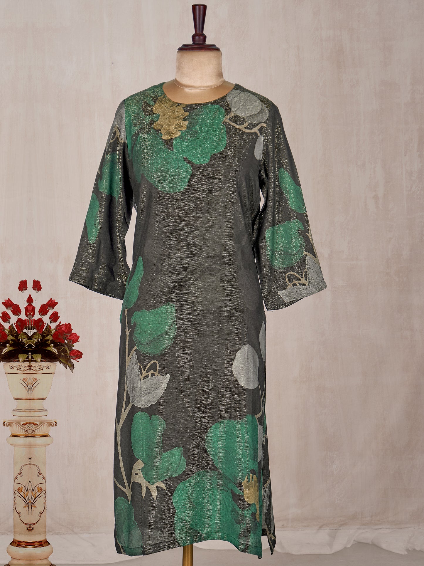 Elegant Black Pure Base Kurti with Luxe Finish and Timeless Appeal
