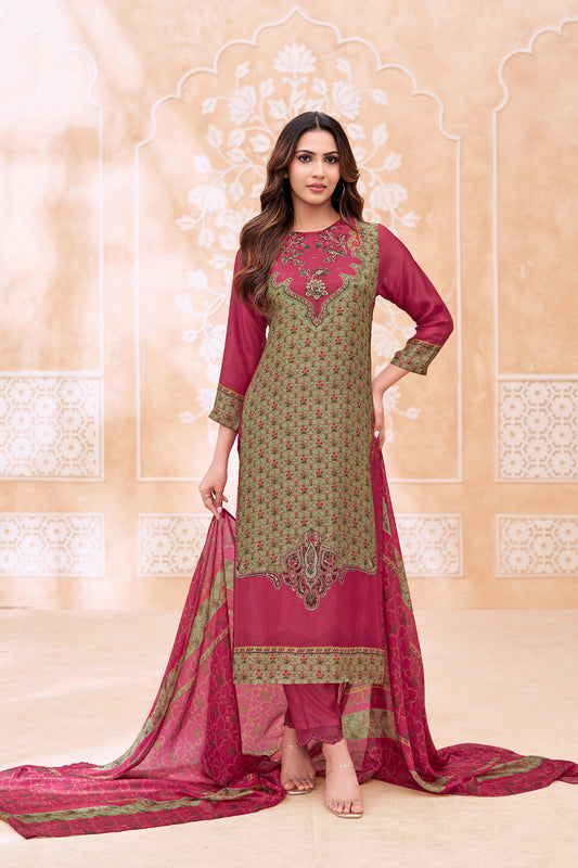 Riwaaz Elegant Pure Bemberg Silk Kurta Set with Dupatta