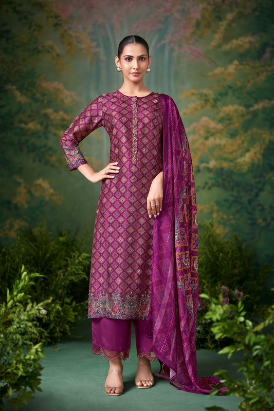 Sugandh Elegance Pure Bemberg Silk Kurta Set with Dupatta