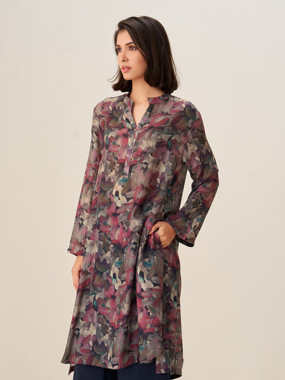 Graceful Digital Print Tunic Top
