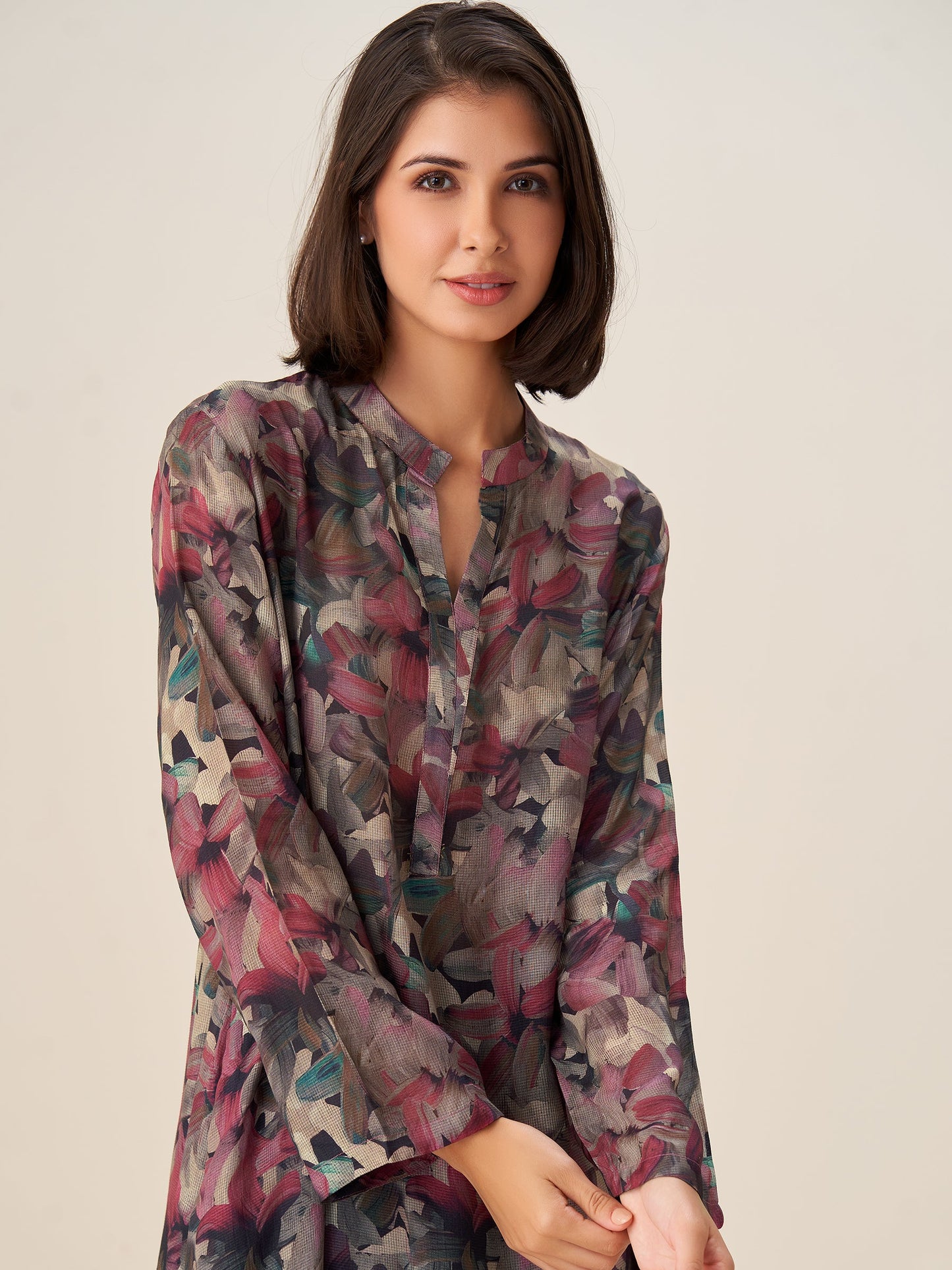 Graceful Digital Print Tunic Top