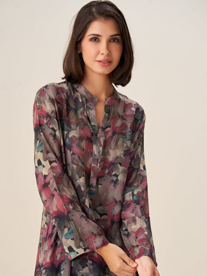 Graceful Digital Print Tunic Top