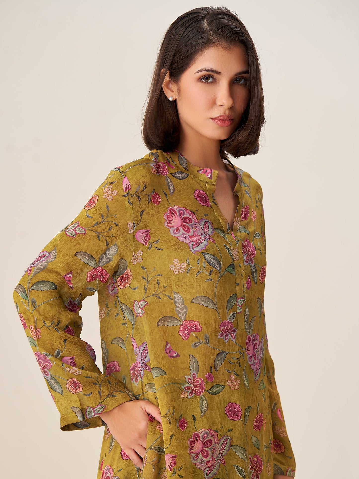 Graceful Digital Print Tunic Top