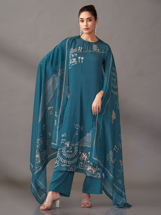 Habiba Grace Pure Italian Satin Kurta Set With Dupatta