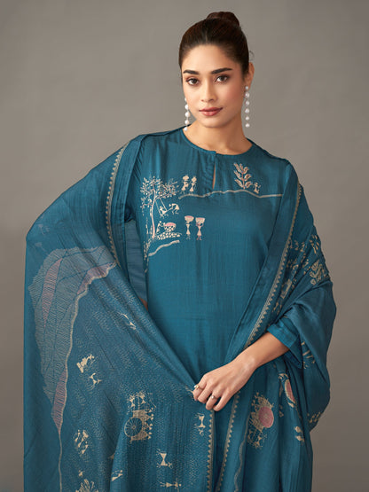 Habiba Luxe Pure Italian Satin Kurta Set With Dupatta