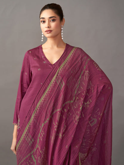 Habiba Grace Pure Italian Satin Kurta Unstitched Set With Dupatta
