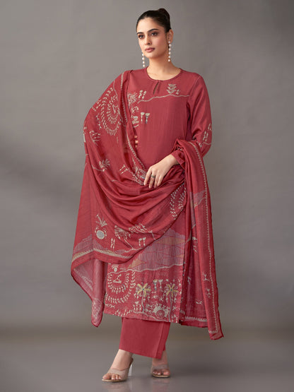 Habiba Grace Pure Italian Satin Kurta Unstitched Set With Dupatta