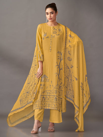 Habiba Radiance Pure Italian Satin Kurta Unstitched Set With Dupatta