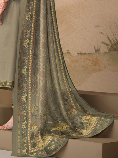 Kiyari Noore Pure Cosmos Satin Kurta Set with Dupatta