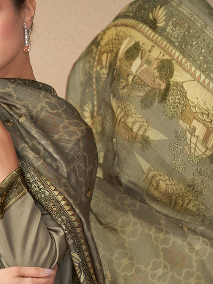 Kiyari Noore Pure Cosmos Satin Kurta Set with Dupatta