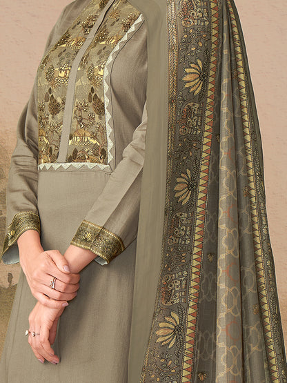 Kiyari Noore Pure Cosmos Satin Kurta Set with Dupatta