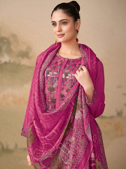 Kiyari Noore Pure Cosmos Satin Kurta Set with Dupatta