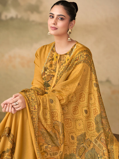 Kiyari Noore Pure Cosmos Satin Kurta Set with Dupatta