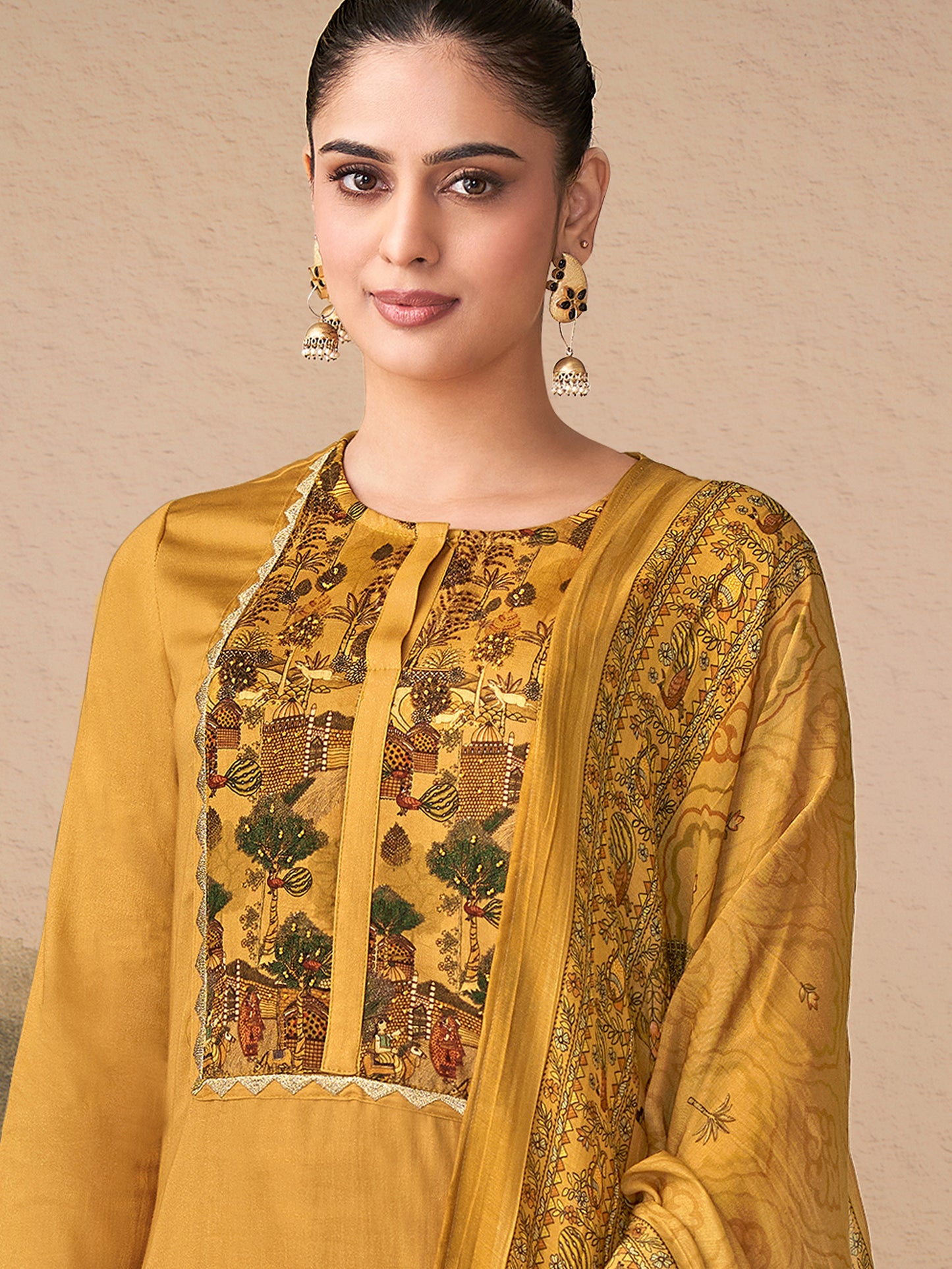 Kiyari Noore Pure Cosmos Satin Kurta Set with Dupatta