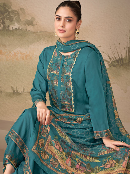 Kiyari Noore Pure Cosmos Satin Kurta Set with Dupatta