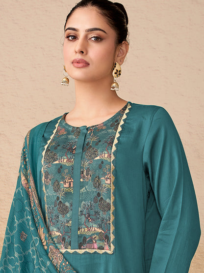 Kiyari Noore Pure Cosmos Satin Kurta Set with Dupatta