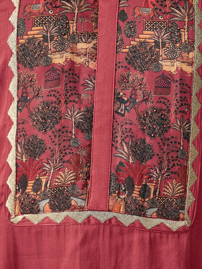 Kiyari Noore Pure Cosmos Satin Kurta Set with Dupatta