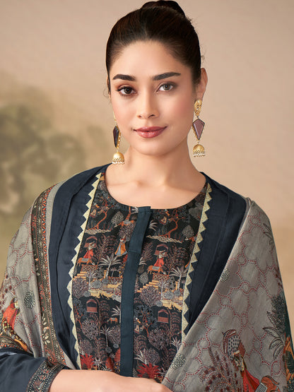 Kiyari Noore Pure Cosmos Satin Kurta Set with Dupatta