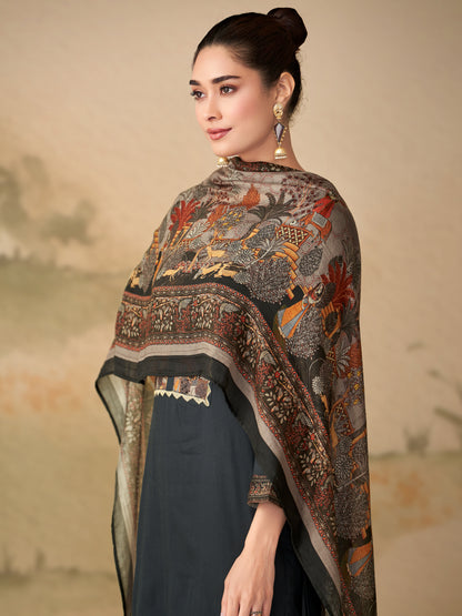 Kiyari Noore Pure Cosmos Satin Kurta Set with Dupatta