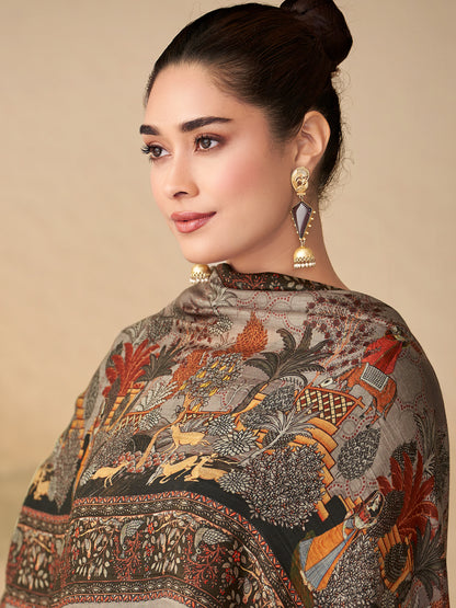 Kiyari Noore Pure Cosmos Satin Kurta Set with Dupatta