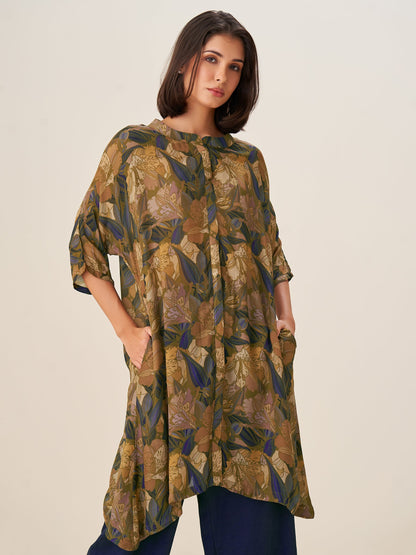 Graceful Digital Print Tunic Top
