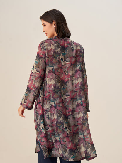 Elegant Digital Print Tunic Top